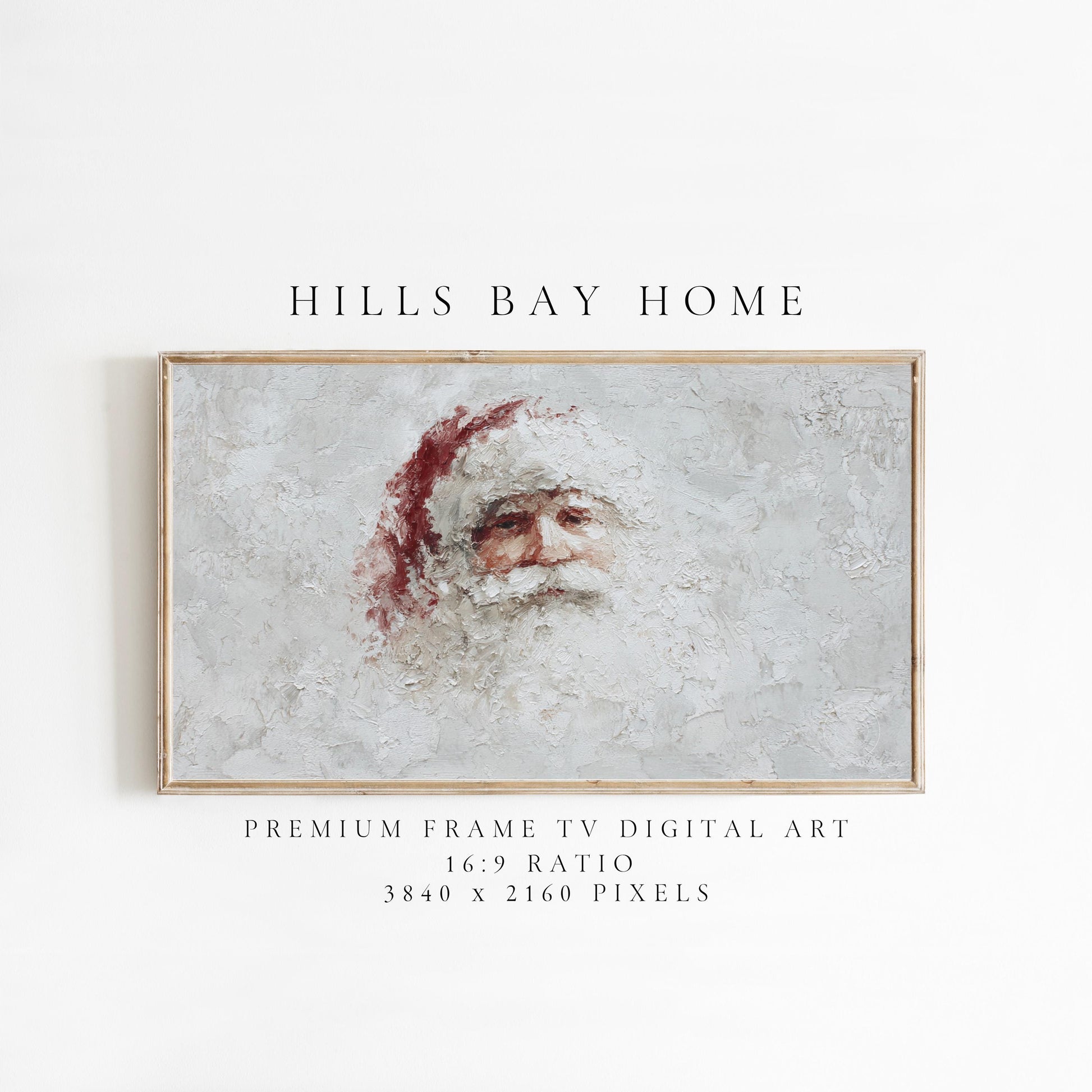 Santa Frame Tv Art, Digital Download Art for Frame Tv, Winter Tv Art, Christmas Tv Art, Painting Frame Tv Art