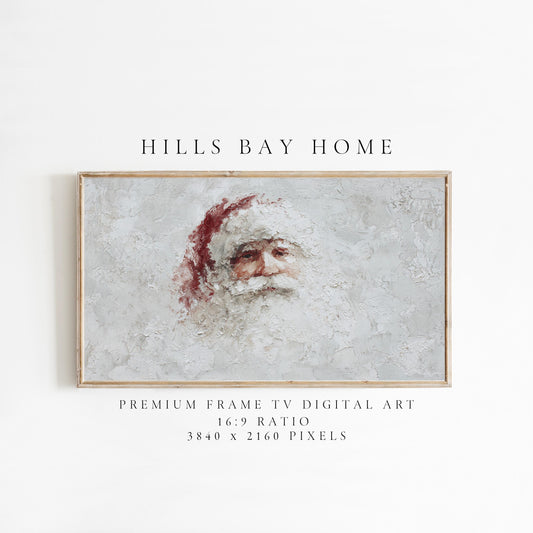 Santa Frame Tv Art, Digital Download Art for Frame Tv, Winter Tv Art, Christmas Tv Art, Painting Frame Tv Art