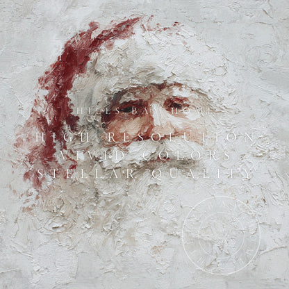 Santa Frame Tv Art, Digital Download Art for Frame Tv, Winter Tv Art, Christmas Tv Art, Painting Frame Tv Art