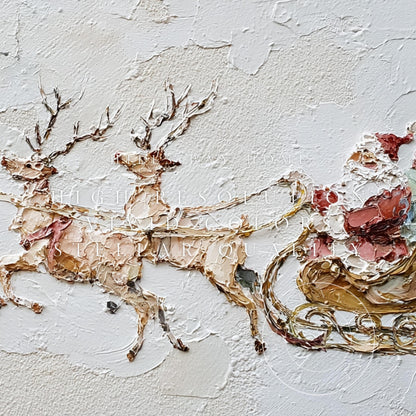 Santa's Sleigh Frame Tv Art, Digital Download Art for Frame Tv, Winter Tv Art, Christmas Tv Art, Painting Frame Tv Art