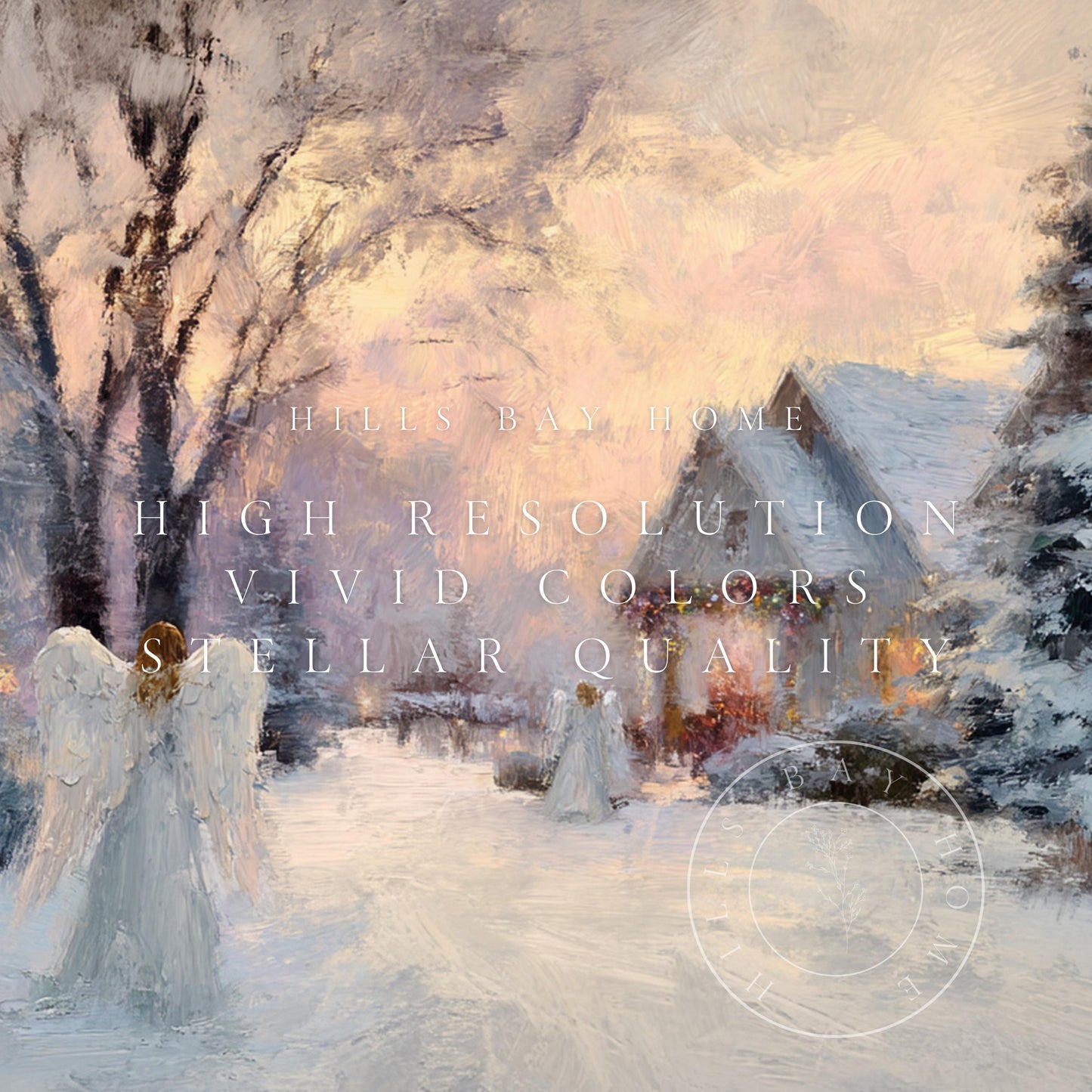 Snow Angel Frame Tv Art, Digital Download Art for Frame Tv, Christian Tv Art, Christmas Tv Art, Painting Frame Tv Art