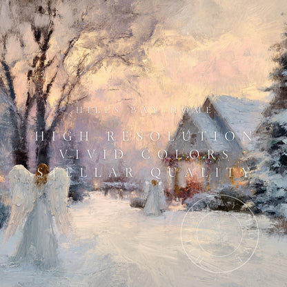 Snow Angel Frame Tv Art, Digital Download Art for Frame Tv, Christian Tv Art, Christmas Tv Art, Painting Frame Tv Art