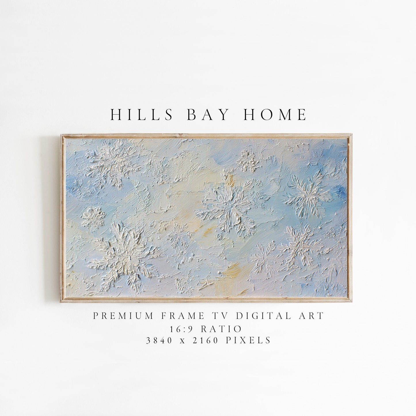 Snowflake Frame Tv Art, Digital Download Art for Frame Tv, Winter Tv Art, Snow Tv Art, Painting Frame Tv Art