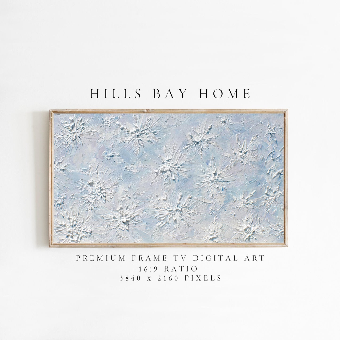 Snowflake Frame Tv Art, Digital Download Art for Frame Tv, Winter Tv Art, Christmas Tv Art, Painting Frame Tv Art