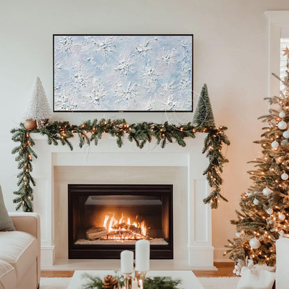Snowflake Frame Tv Art, Digital Download Art for Frame Tv, Winter Tv Art, Christmas Tv Art, Painting Frame Tv Art