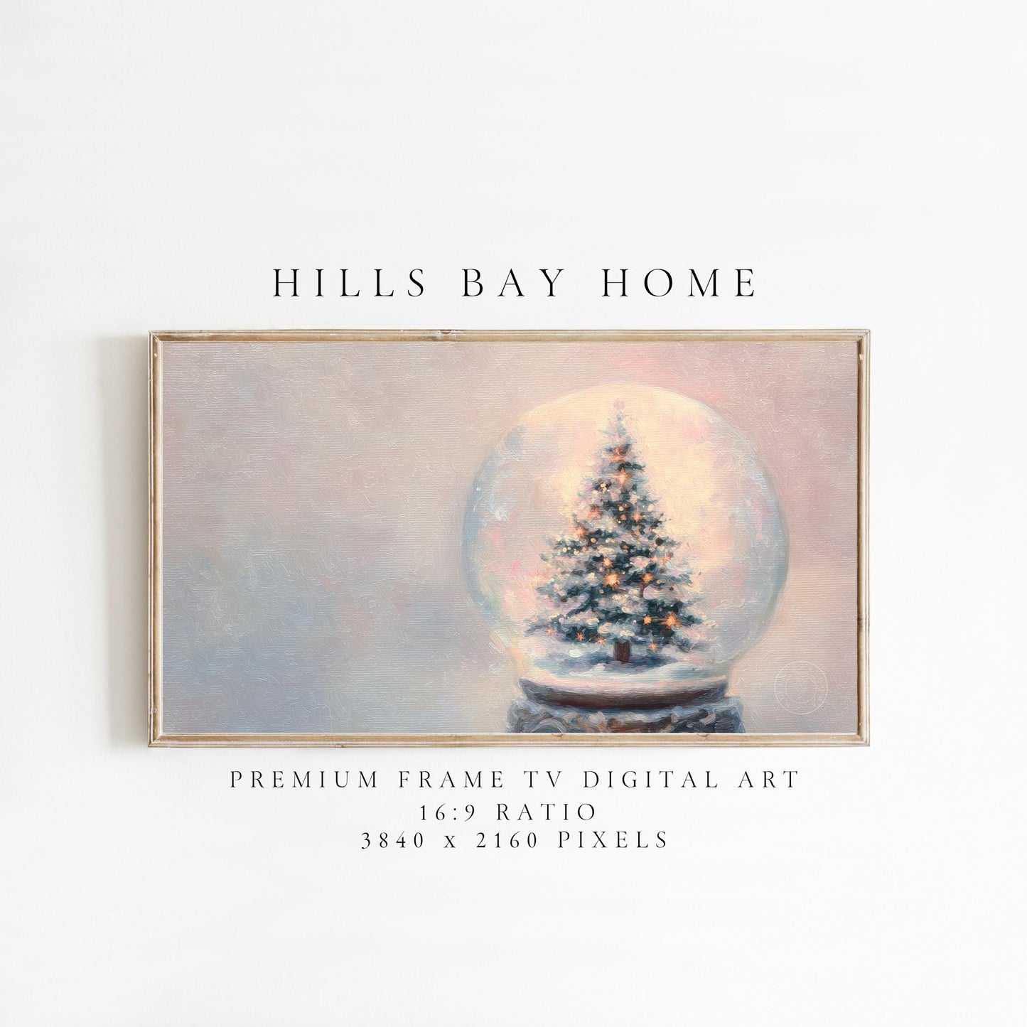 Snow Globe Frame Tv Art, Digital Download Art for Frame Tv, Winter Tv Art, Christmas Tv Art, Painting Frame Tv Art
