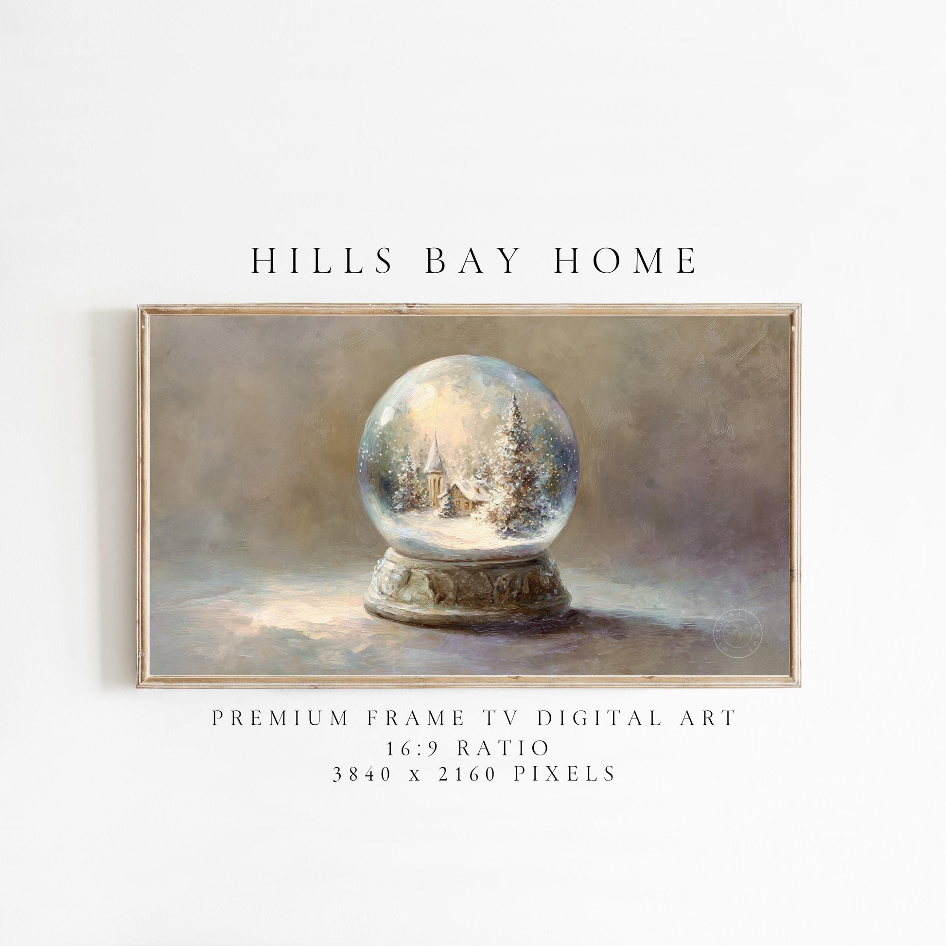 Snow Globe Frame Tv Art, Digital Download Art for Frame Tv, Winter Tv Art, Christmas Tv Art, Painting Frame Tv Art