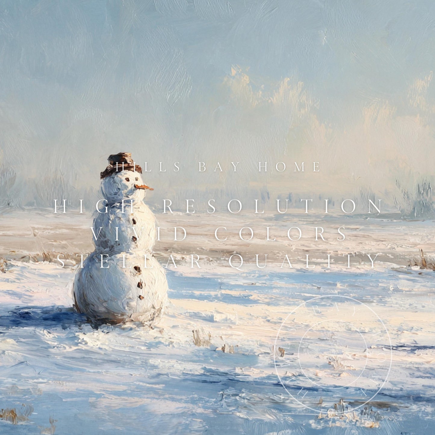 Snowman Frame Tv Art, Digital Download Art for Frame Tv, Winter Tv Art, Christmas Tv Art, Painting Frame Tv Art