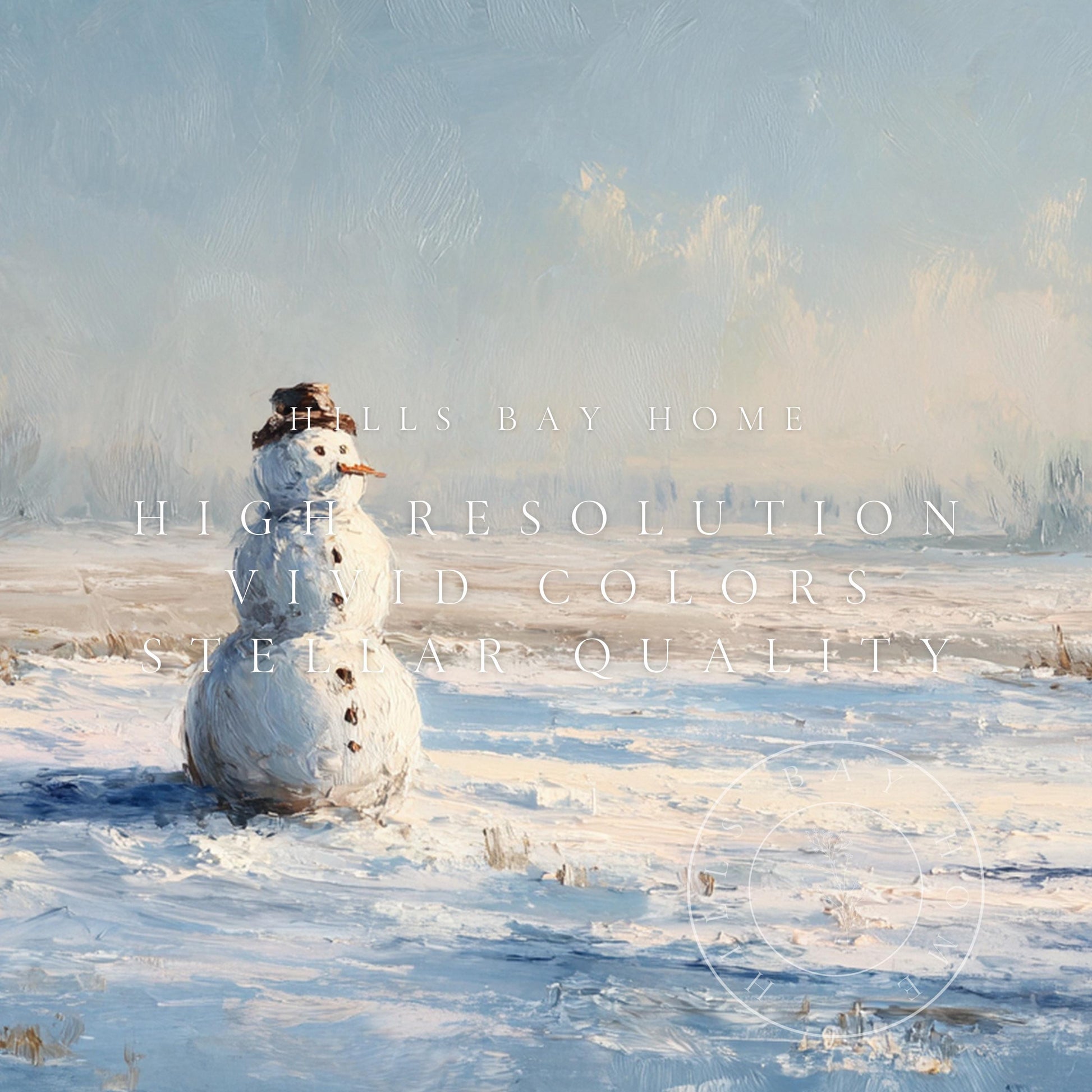 Snowman Frame Tv Art, Digital Download Art for Frame Tv, Winter Tv Art, Christmas Tv Art, Painting Frame Tv Art