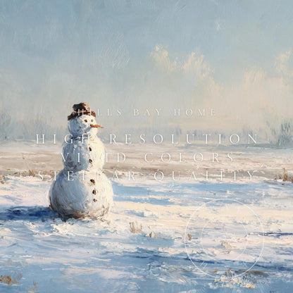 Snowman Frame Tv Art, Digital Download Art for Frame Tv, Winter Tv Art, Christmas Tv Art, Painting Frame Tv Art