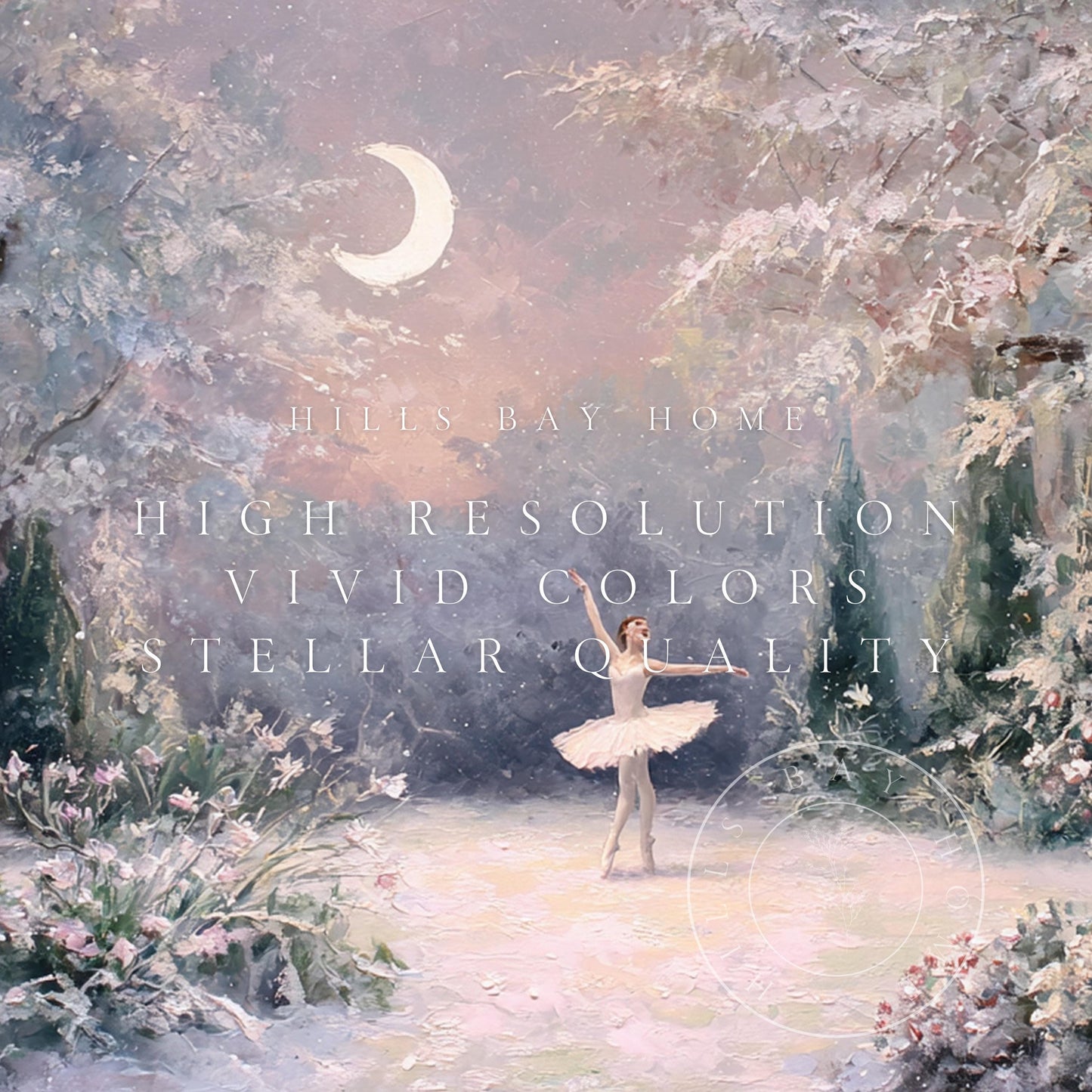 Winter Ballerina Frame Tv Art, Digital Download Art for Frame Tv, Winter Tv Art, Dreamy Winter Tv Art, Painting Frame Tv Art