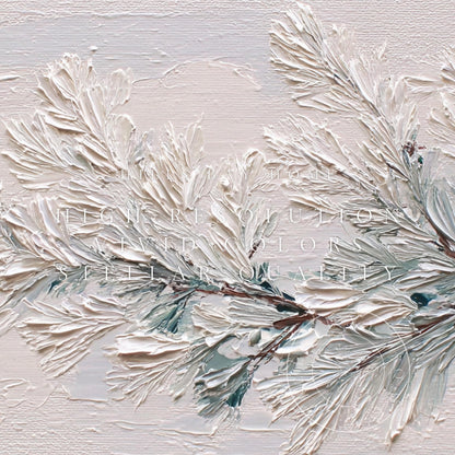 Pine with Snow Frame Tv Art, Digital Download Art for Frame Tv, Winter Tv Art, Christmas Tv Art, Painting Frame Tv Art