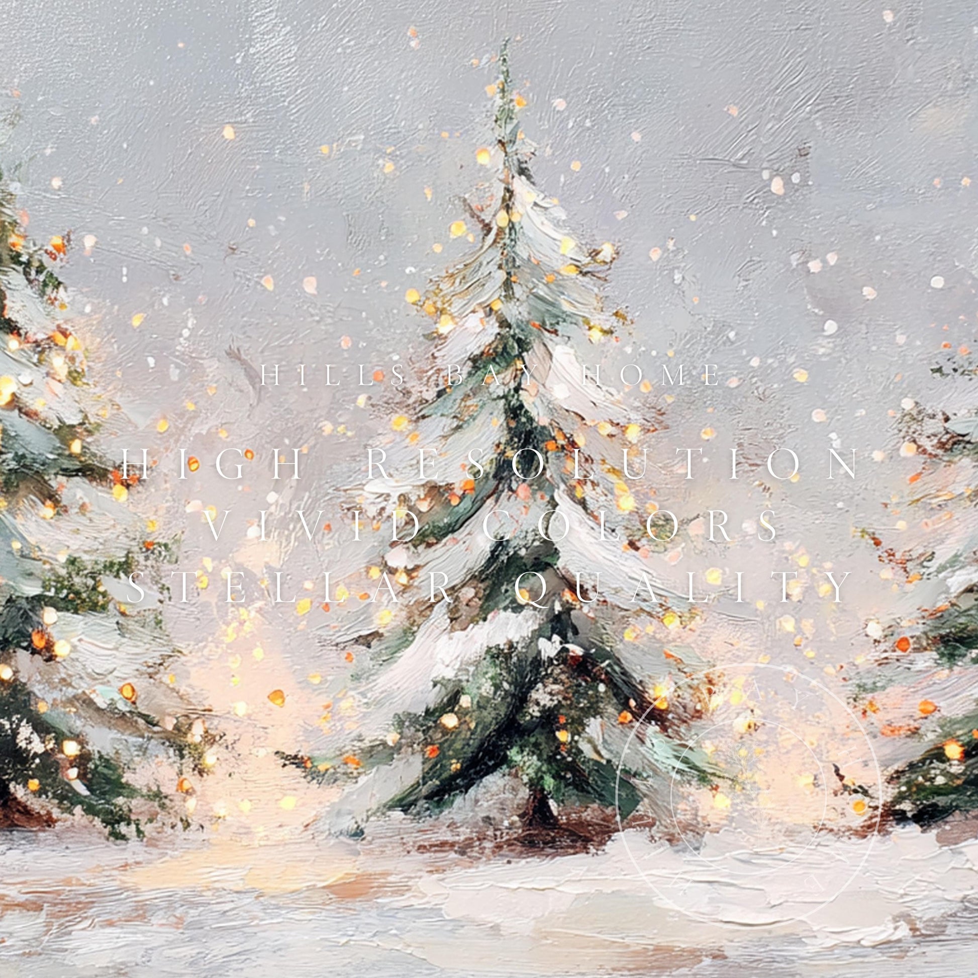 Christmas Trees Frame Tv Art, Digital Download Art for Frame Tv, Winter Tv Art, Christmas Tv Art, Painting Frame Tv Art