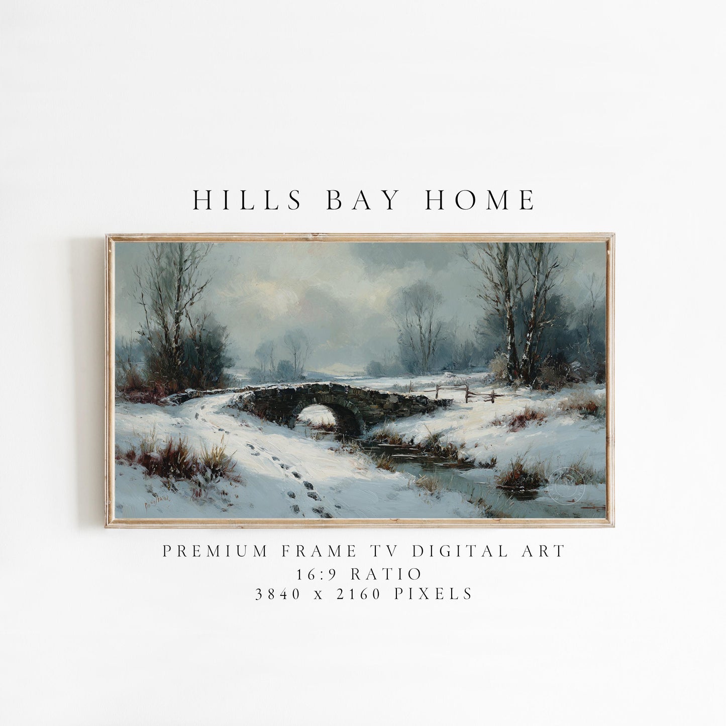 Winter Landscape Frame Tv Art, Digital Download Art for Frame Tv, Snow Tv Art, Christmas Tv Art, Painting Frame Tv Art