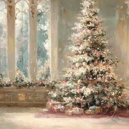 Classic Elegant Christmas Frame Tv Art, Digital Download Art for Frame Tv, Winter Tv Art, Elegant Christmas Tv Art, Painting Frame Tv Art