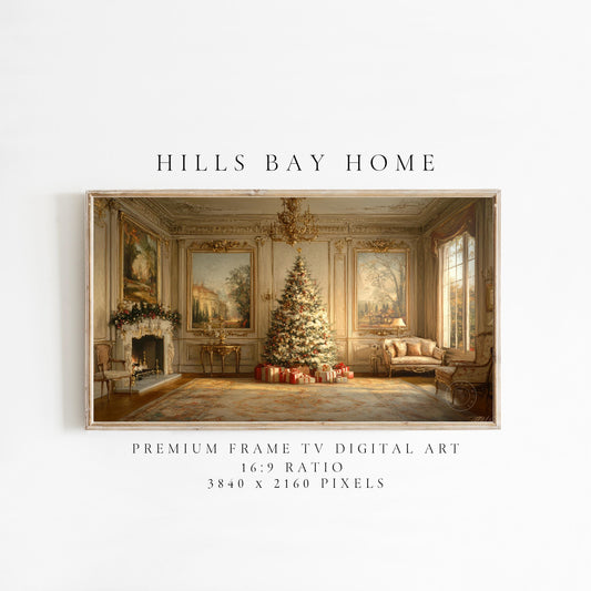 Classic Elegant Christmas Frame Tv Art, Digital Download Art for Frame Tv, Winter Tv Art, Elegant Christmas Tv Art, Painting Frame Tv Art