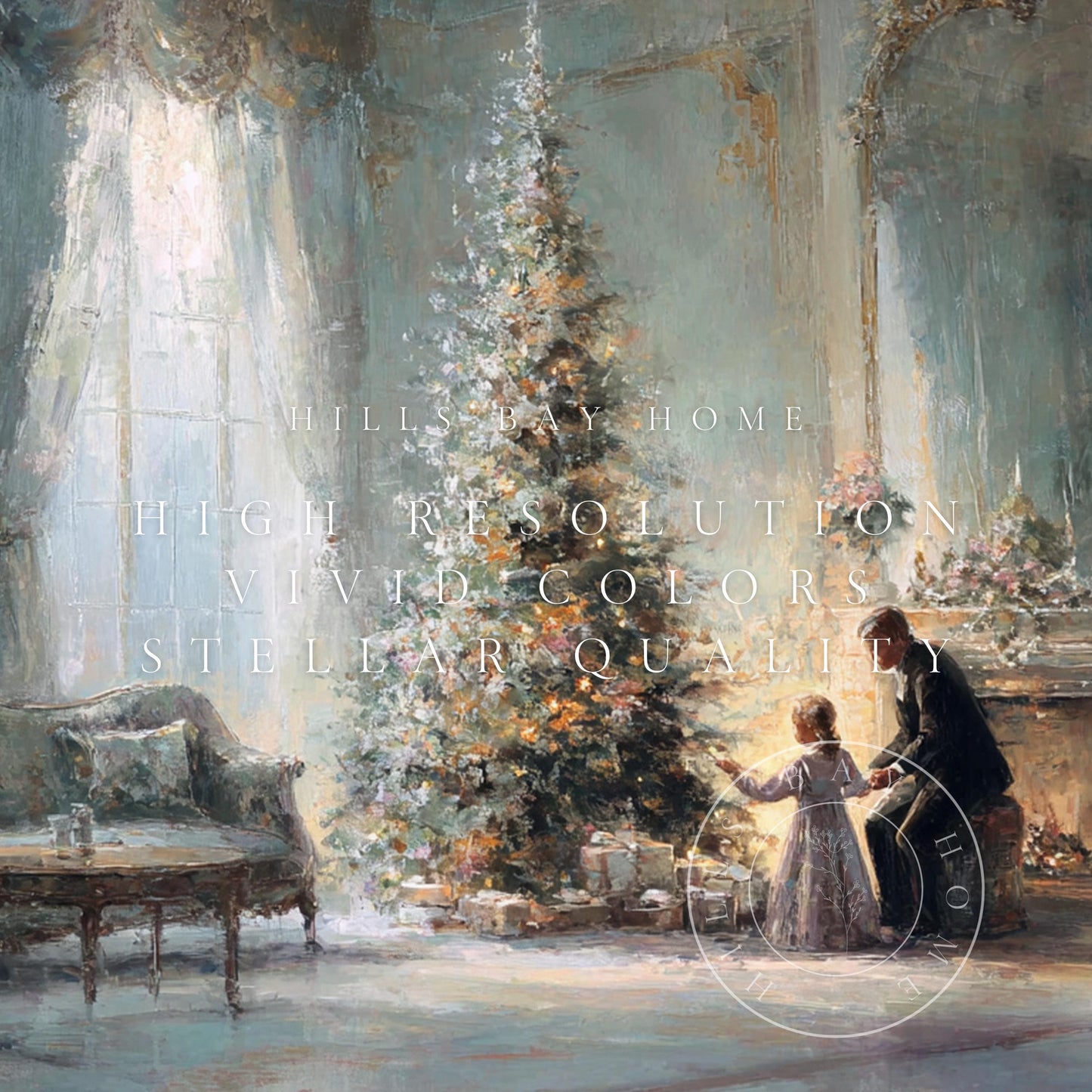 Classic Elegant Christmas Frame Tv Art, Digital Download Art for Frame Tv, Winter Tv Art, Elegant Christmas Tv Art, Painting Frame Tv Art