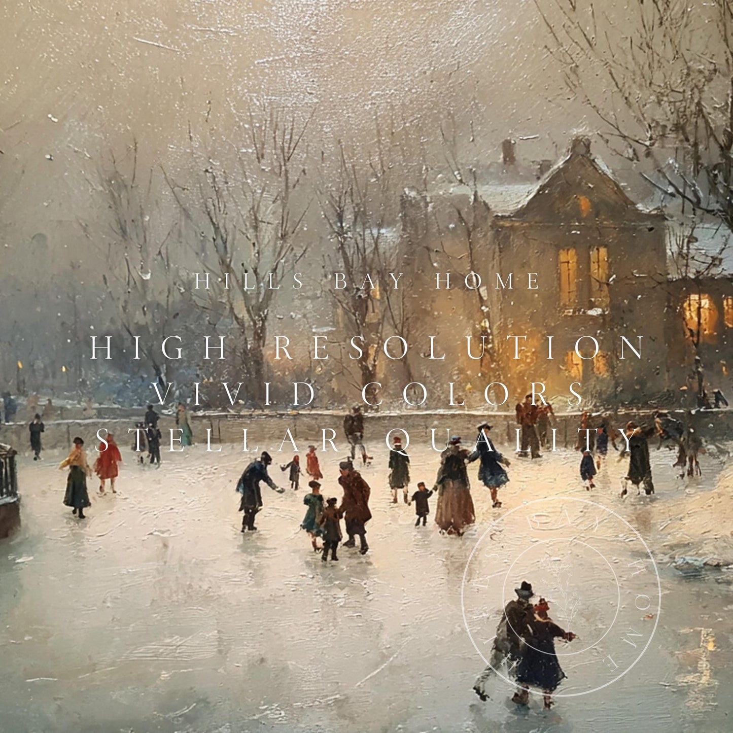 Ice Skatting Rink Frame Tv Art, Digital Download Art for Frame Tv, Winter Tv Art, Christmas Tv Art, Painting Frame Tv Art