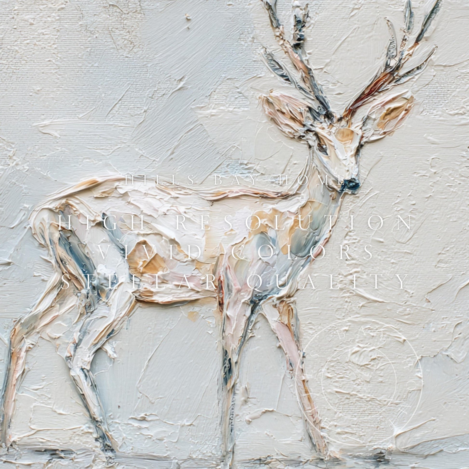 Winter Deer Tv Art, Digital Download Art for Frame Tv, Winter Tv Art, Winter Animal Tv Art, Painting Frame Tv Art