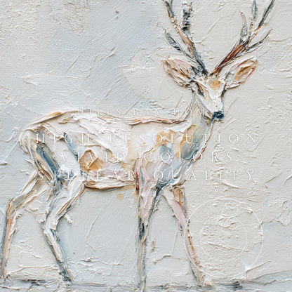 Winter Deer Tv Art, Digital Download Art for Frame Tv, Winter Tv Art, Winter Animal Tv Art, Painting Frame Tv Art