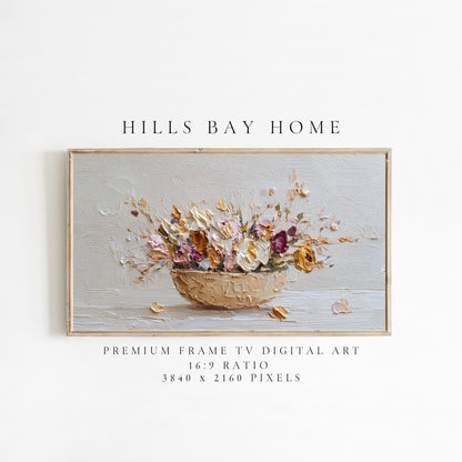 Fall Floral Frame Tv Art, Digital Download Art for Frame Tv, Fall Tv Art, Thanksgiving Tv Art, Painting Frame Tv Art, Painting Tv Art