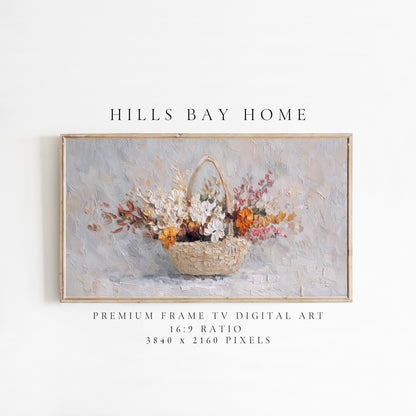 Fall Floral Frame Tv Art, Digital Download Art for Frame Tv, Fall Tv Art, Thanksgiving Tv Art, Painting Frame Tv Art, Painting Tv Art