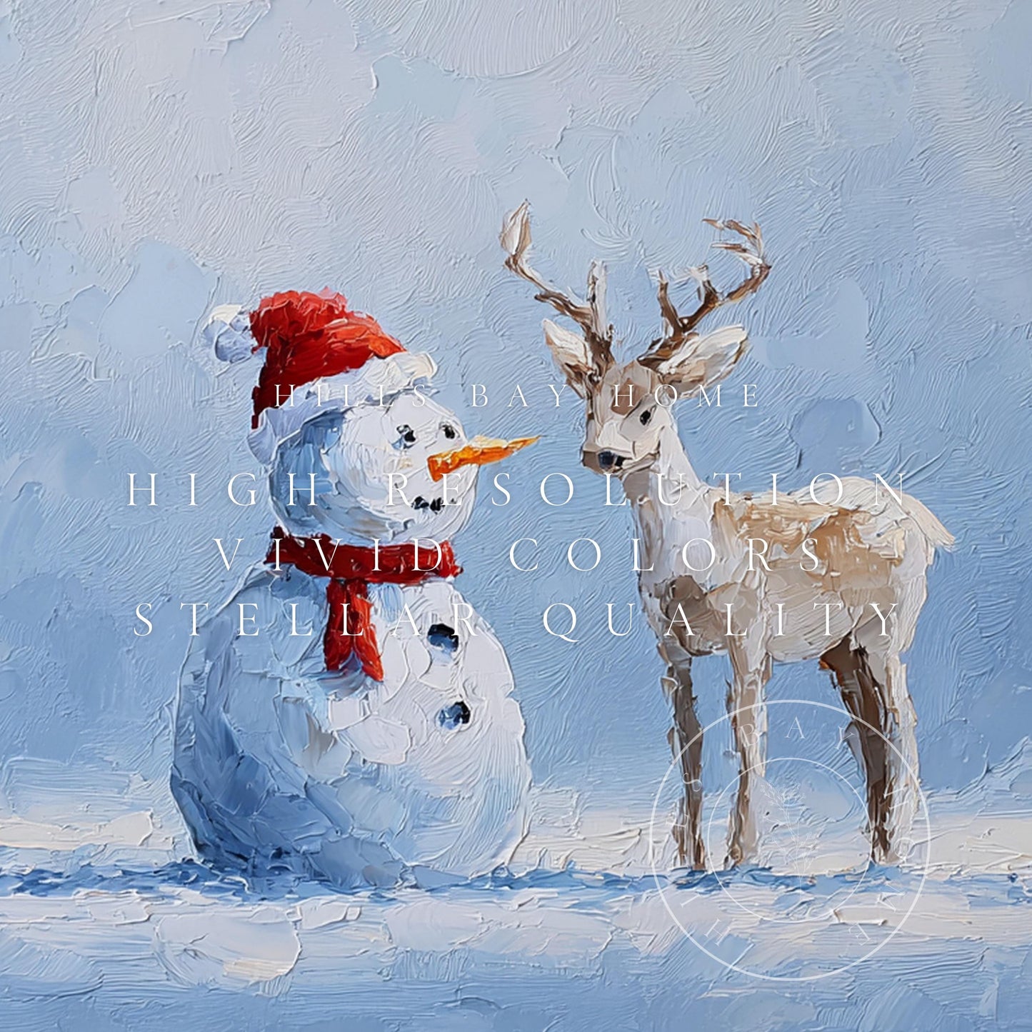 Cute Snowman Frame Tv Art, Digital Download Art for Frame Tv, Winter Tv Art, Christmas Tv Art, Painting Frame Tv Art