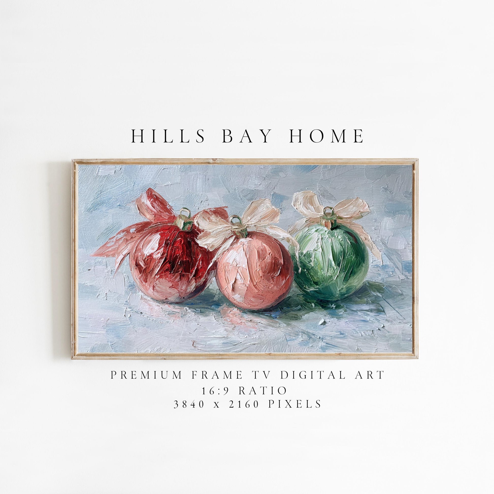 Ornament Frame Tv Art, Digital Download Art for Frame Tv, Winter Tv Art, Christmas Tv Art, Painting Frame Tv Art