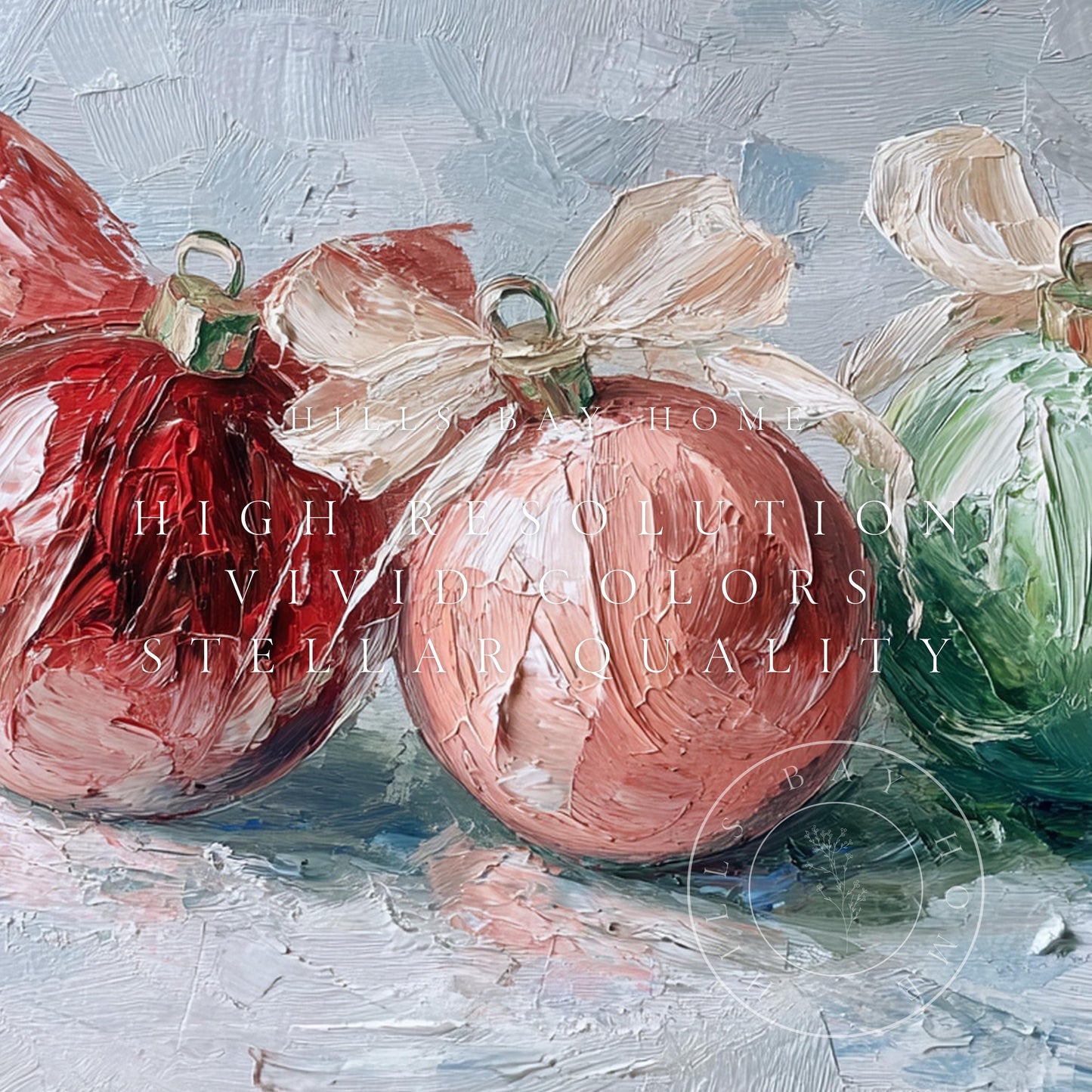 Ornament Frame Tv Art, Digital Download Art for Frame Tv, Winter Tv Art, Christmas Tv Art, Painting Frame Tv Art