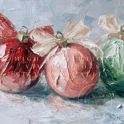 Ornament Frame Tv Art, Digital Download Art for Frame Tv, Winter Tv Art, Christmas Tv Art, Painting Frame Tv Art