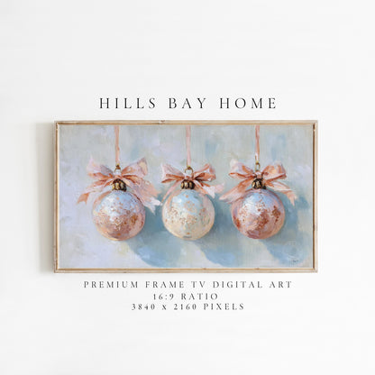 Ornament Frame Tv Art, Digital Download Art for Frame Tv, Winter Tv Art, Christmas Tv Art, Painting Frame Tv Art