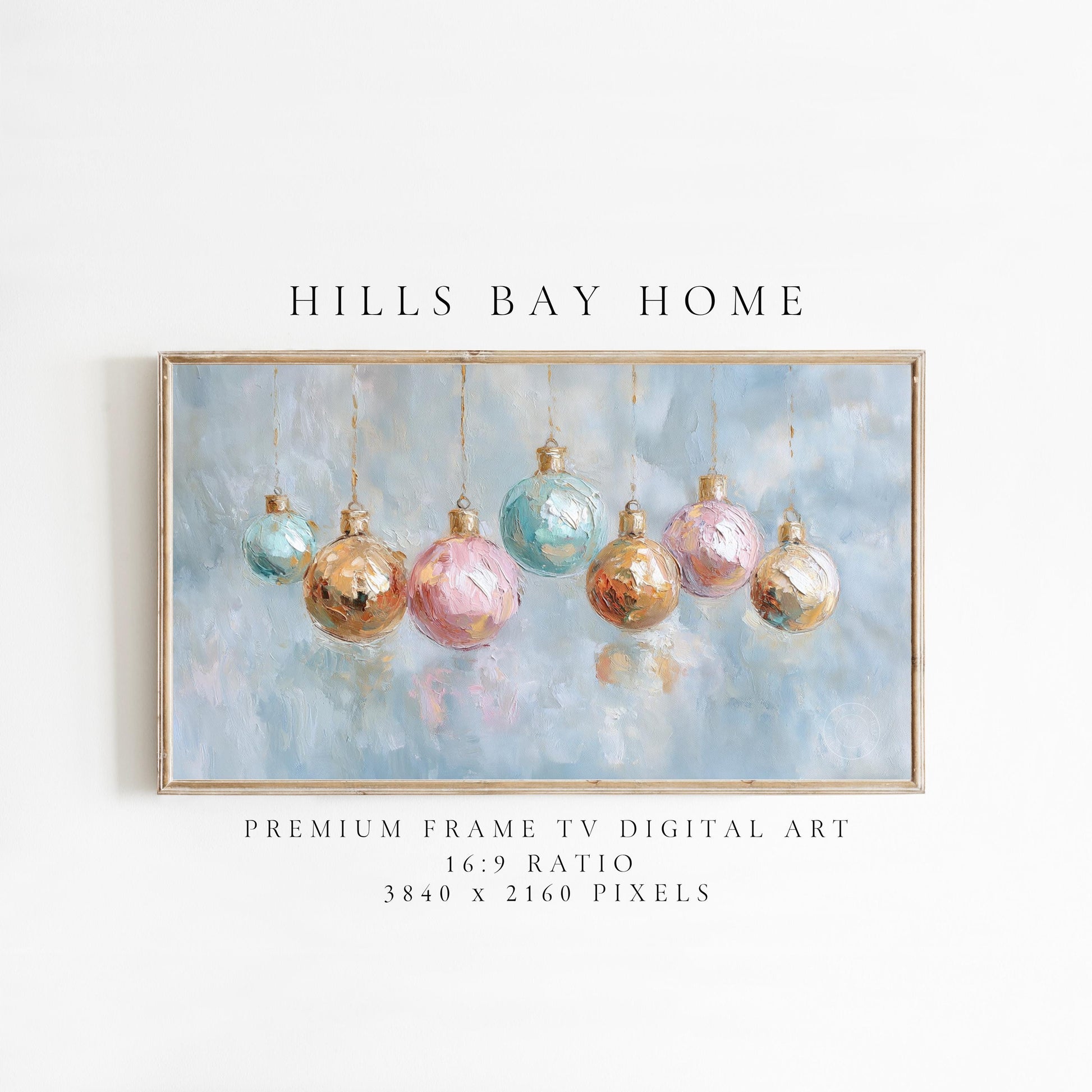 Ornament Frame Tv Art, Digital Download Art for Frame Tv, Winter Tv Art, Christmas Tv Art, Painting Frame Tv Art