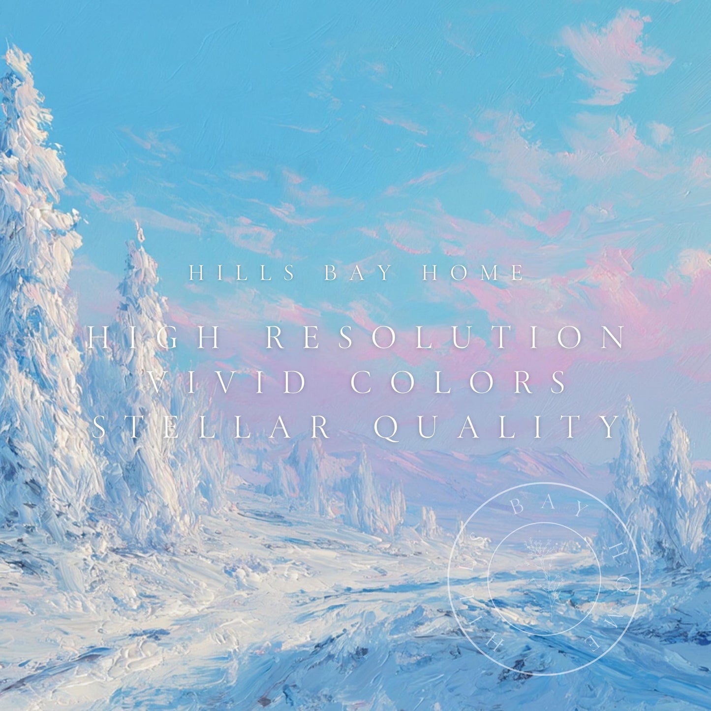Dreamy Snow Landscape Frame Tv Art, Digital Download Art for Frame Tv, Winter Tv Art, Snow Tv Art, Painting Frame Tv Art