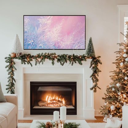 Abstract Snowflakes Frame Tv Art, Digital Download Art for Frame Tv, Winter Tv Art, Snow Tv Art, Painting Frame Tv Art