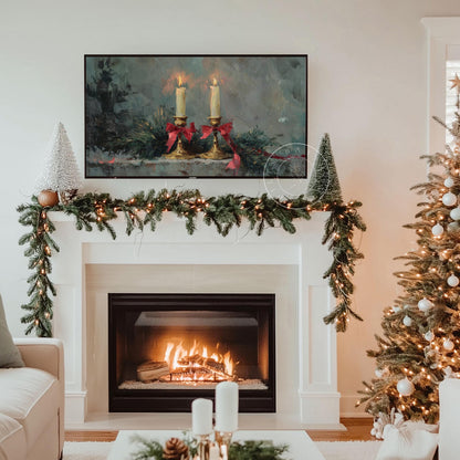 Christmas Candles Frame Tv Art