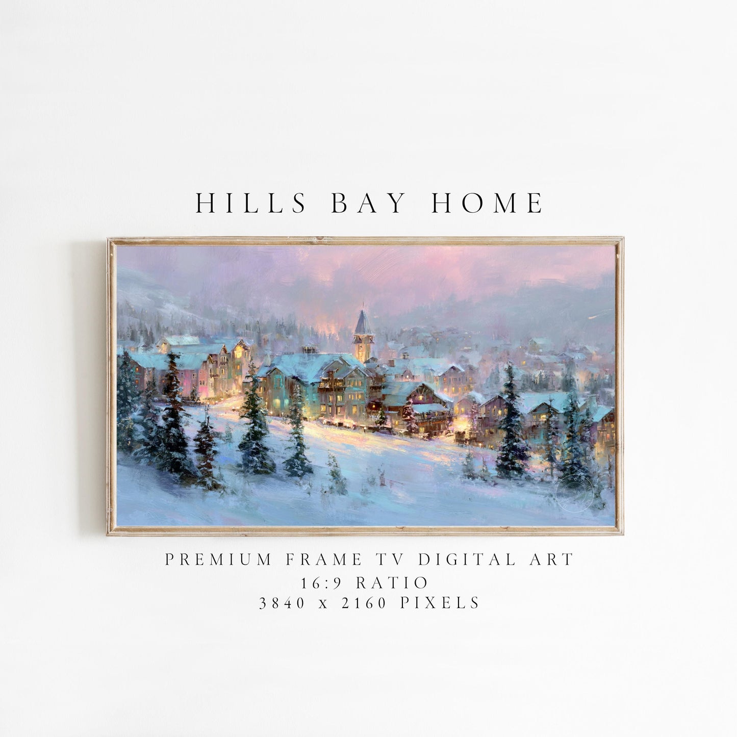 Ski Village Frame Tv Art