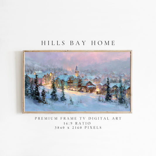 Ski Village Frame Tv Art