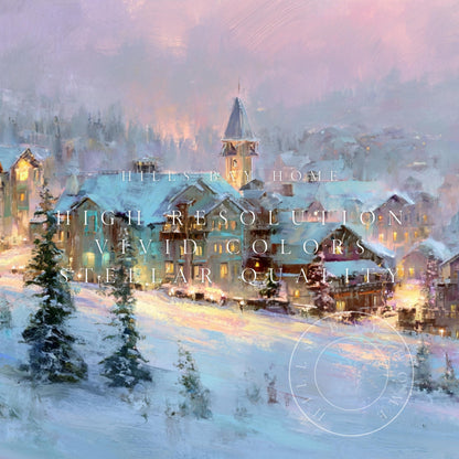 Ski Village Frame Tv Art