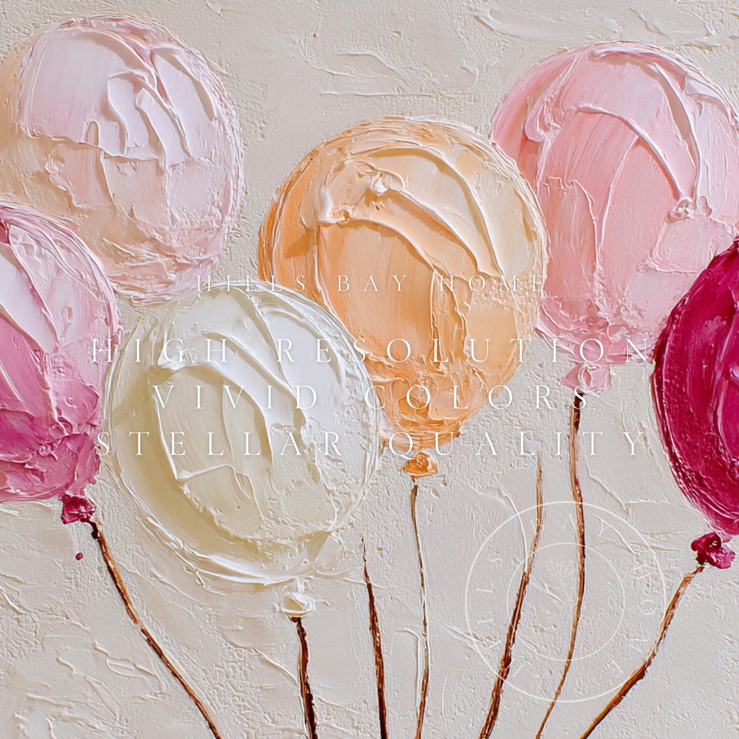 Birthday Tv Art, Digital Download Art for Frame Tv, Celebration Tv Art, Ballons Tv Art, Oil Painting Frame Tv Art