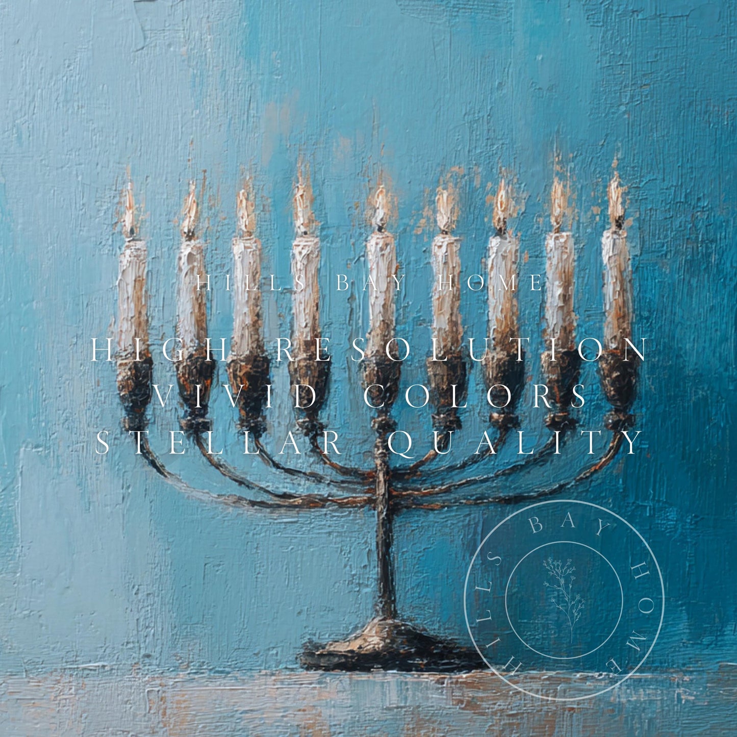 Hanukkah Frame Tv Art, Digital Download Art for Frame Tv, Holiday Tv Art, Menorah Tv Art, Painting Frame Tv Art