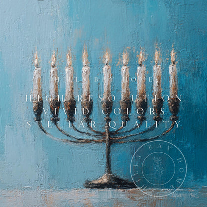 Hanukkah Frame Tv Art, Digital Download Art for Frame Tv, Holiday Tv Art, Menorah Tv Art, Painting Frame Tv Art