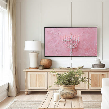 Hanukkah Frame Tv Art, Digital Download Art for Frame Tv, Holiday Tv Art, Menorah Tv Art, Painting Frame Tv Art
