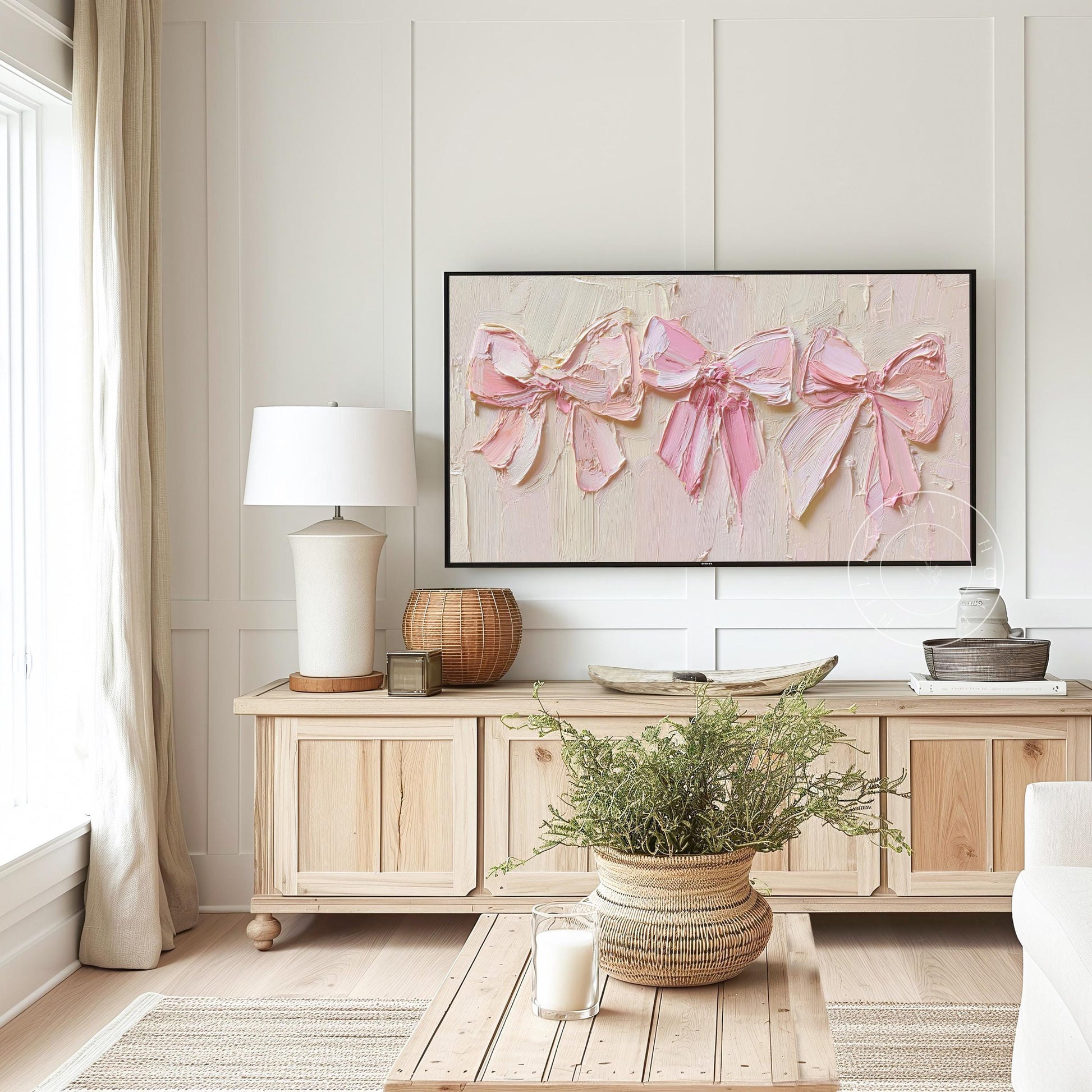 Pink Bows Frame Tv Art, Digital Download Art for Frame Tv, Vintage Tv Art, Coquette Tv Art, Preppy Frame Tv Art, Bridal Tv Art