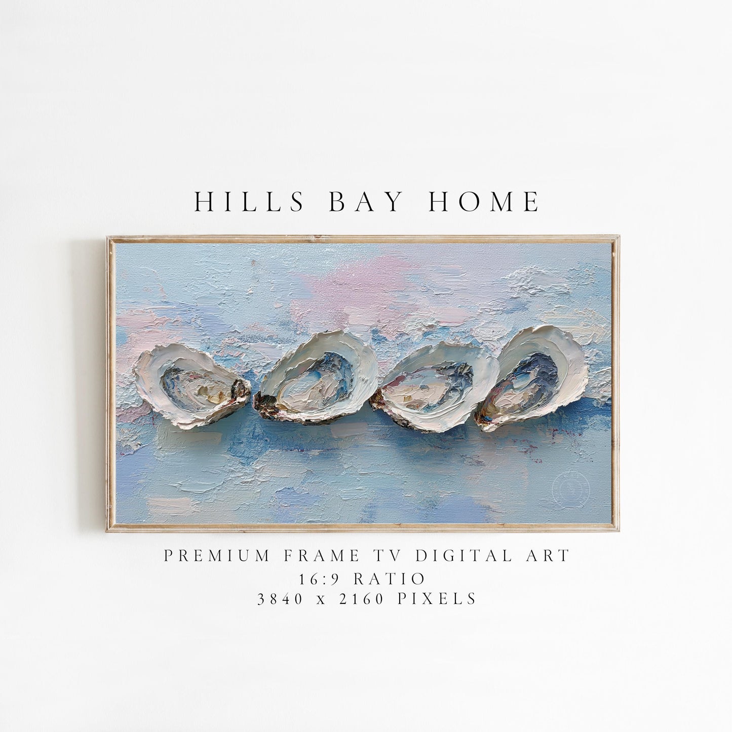 Oyster Frame Tv Art, Digital Download Art for Frame Tv, Coastal Tv Art, Beach Tv Art, Painting Frame Tv Art