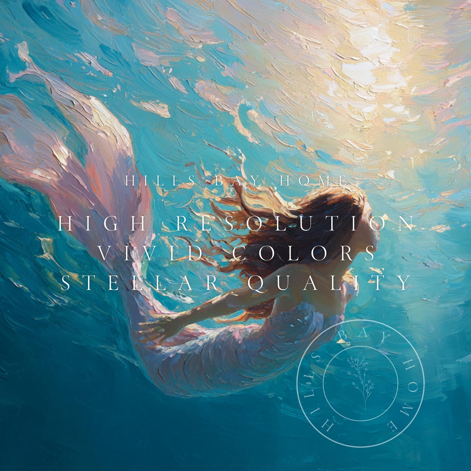Mermaid Frame Tv Art, Digital Download Art for Frame Tv, Magical Tv Art, Coastal Frame Tv Art, Underwater Tv Art, Beach Tv Art