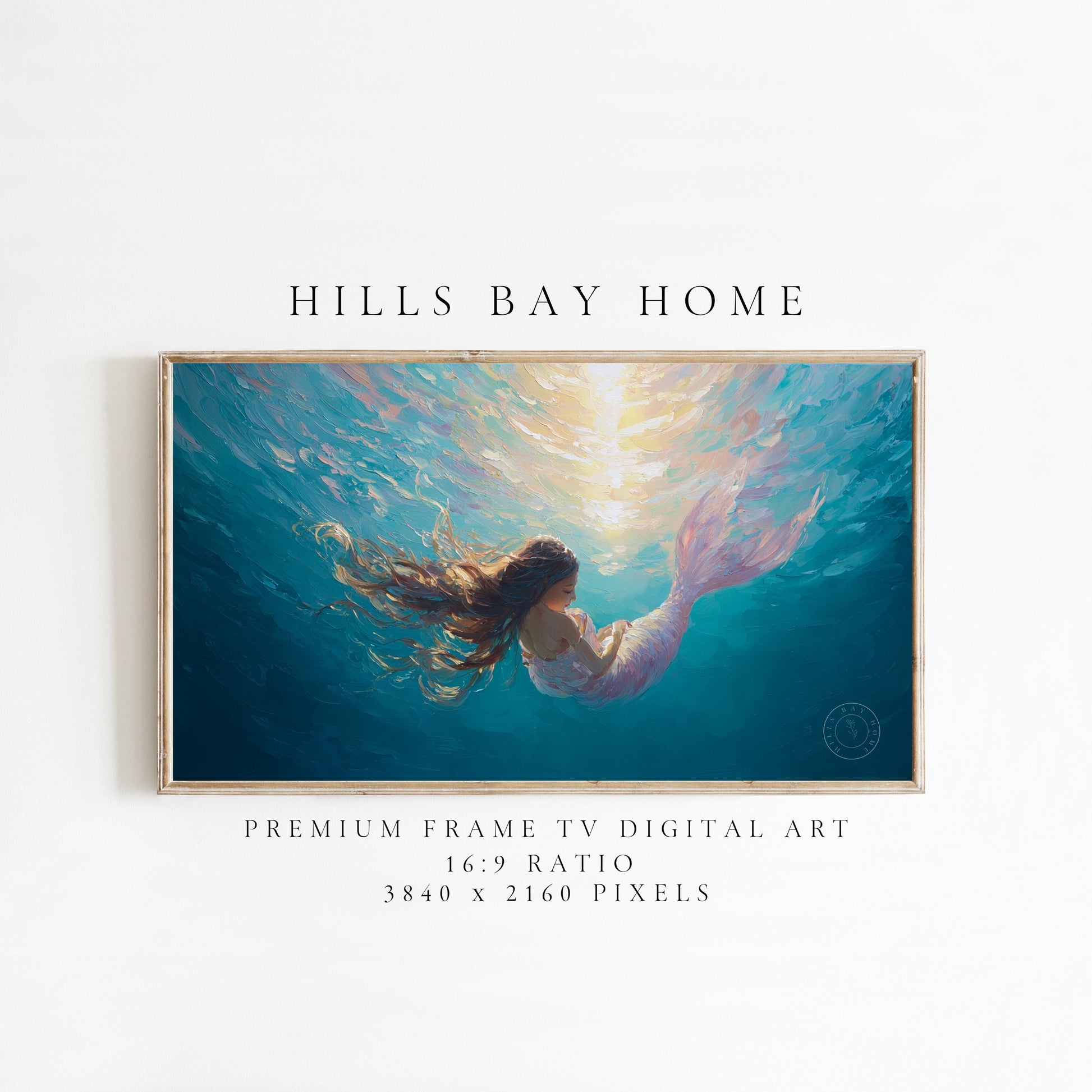 Mermaid Frame Tv Art, Digital Download Art for Frame Tv, Magical Tv Art, Coastal Frame Tv Art, Underwater Tv Art, Beach Tv Art
