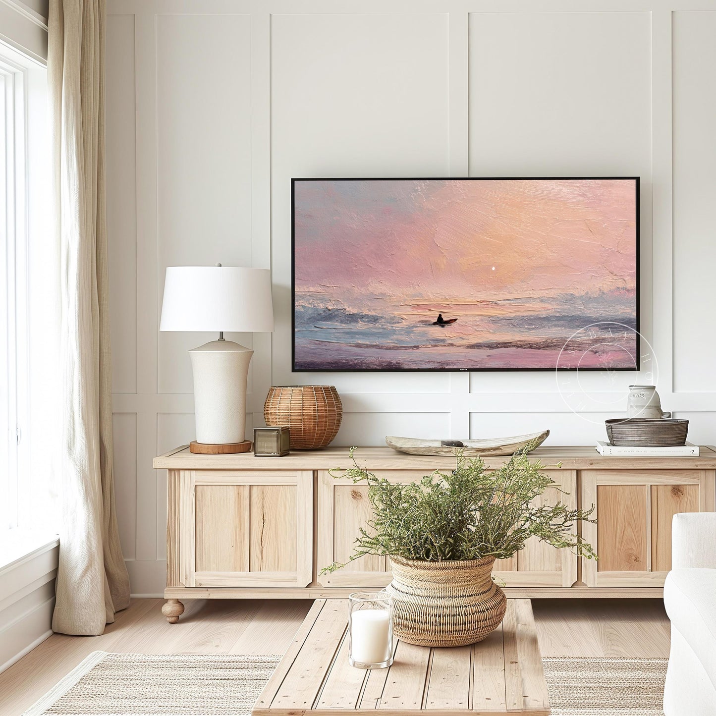 Surfer Frame Tv Art, Digital Download Art for Frame Tv, Beach Tv Art, Coastal Frame Tv Art, Ocean Tv Art