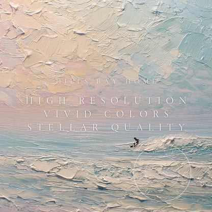 Beach Frame Tv Art, Digital Download Art for Frame Tv, Surfer Tv Art, Coastal Frame Tv Art, Ocean Tv Art