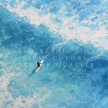 Surfer Frame Tv Art, Digital Download Art for Frame Tv, Beach Tv Art, Coastal Frame Tv Art, Ocean Tv Art