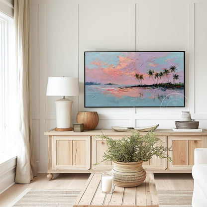 Beach Frame Tv Art, Digital Download Art for Frame Tv, Sunset Tv Art, Coastal Frame Tv Art, Ocean Tv Art